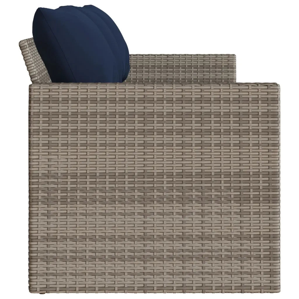 Divano da Giardino con Cuscini 3 Posti Grigio in Polyrattan 366347
