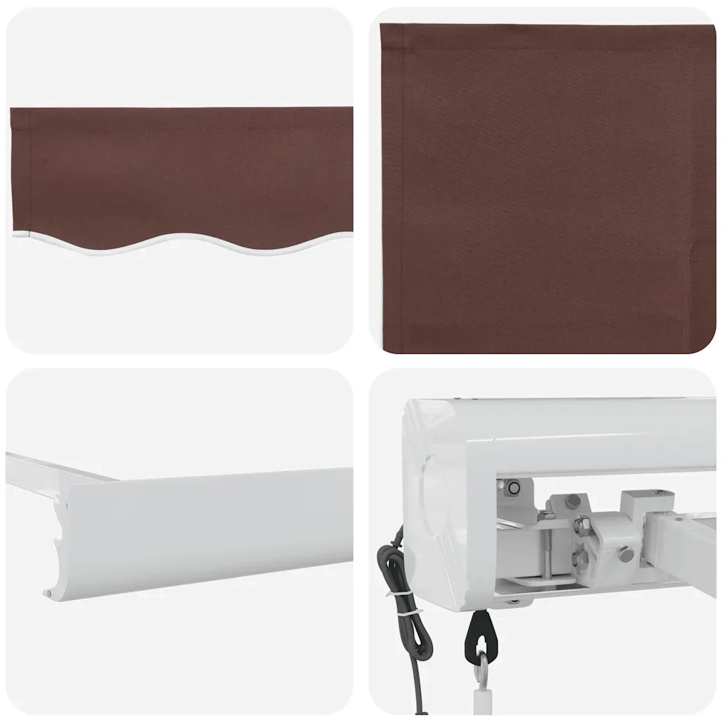 vidaXL Tenda da Sole Retrattile Automatica Marrone 450x300 cm
