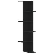 Scaffale Angolare Muro | Mensola a parete Nero 36,5x36,5x140 cm Legno Multistrato