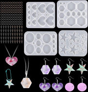 Orecchini in Resina - 4 Pezzi con 190 Accessori per Fai da Te - Muffe per Orecchini in Resina - Supporto in Silicone - Modelli Rondi per Epoxy per Fai da Te Gioielli (Rondi)
