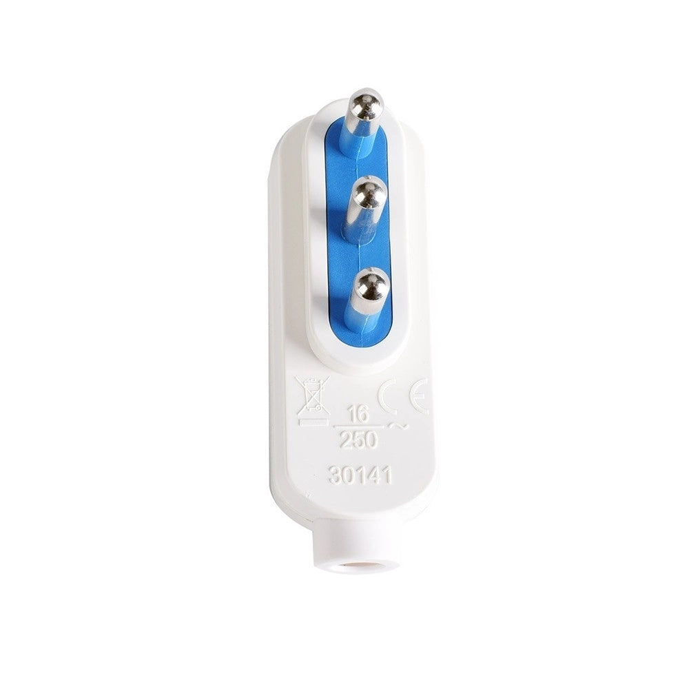 Trade Shop - Spina Piatta Elettrica Salvaspazio Laterale 2p+t 16a 25v Max 1500w Bianco 80005 -