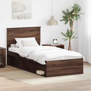 Struttura del letto Rovere Marrone 90 x 190 cm Pino massello 3410660