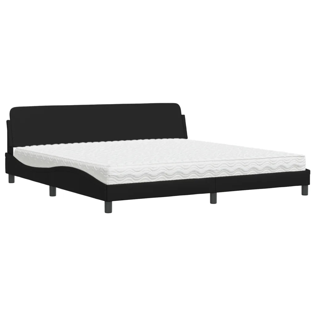 Letto con Materasso Dover Nero 200x200 cm in Similpelle 3208477