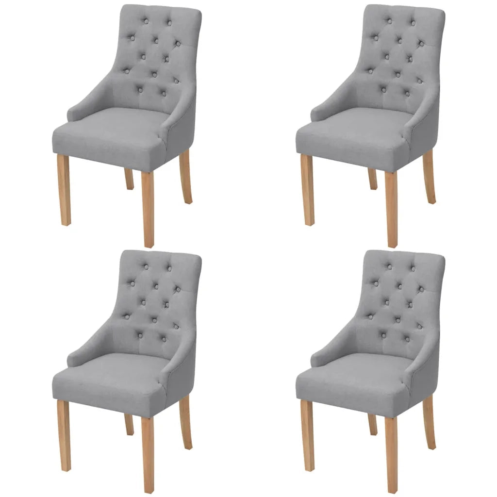 Sedie da Pranzo 4 pz Grigio Chiaro in Tessuto cod mxl 13794