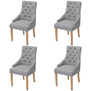 Sedie da Pranzo 4 pz Grigio Chiaro in Tessuto cod mxl 13794