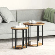 Set tavolini con lo scaffale 2 pcs Marrone 869718