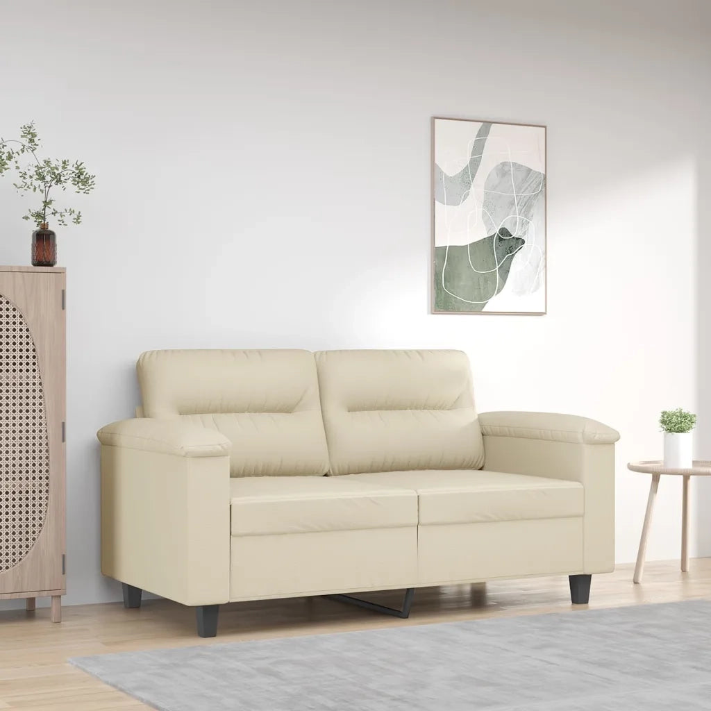Divano | Divano da soggiorno | Sofa a 2 Posti Crema 120 cm in Similpelle