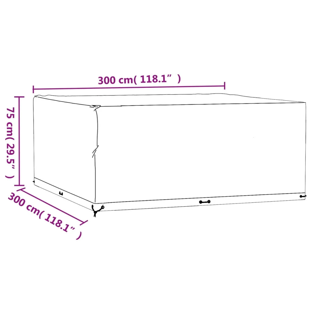 Copertura Mobili da Giardino | Telone per mobili da esterni 16 Occhielli 300x300x75cm Quadrata
