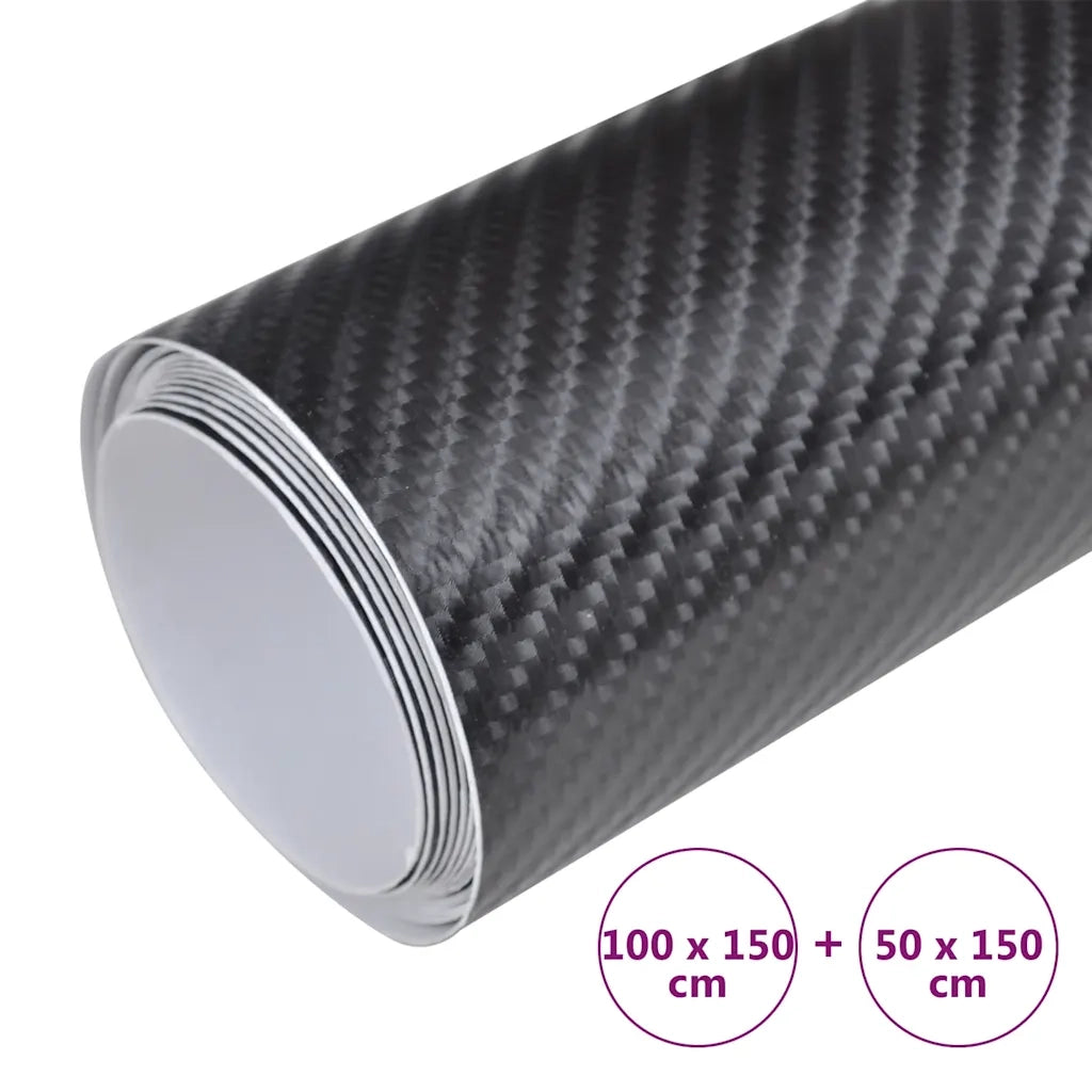 Pellicole per Auto 2 pz 4D Nero 100x150 cm+50x150 cm CFW6497468