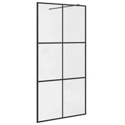 Parete per Doccia Walk-in Vetro Trasparente ESG Nera 100x195 cm CFW6334415