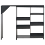 Tavolo da Bar con Scaffale Mobile Nero 138x39x110 cm 280223