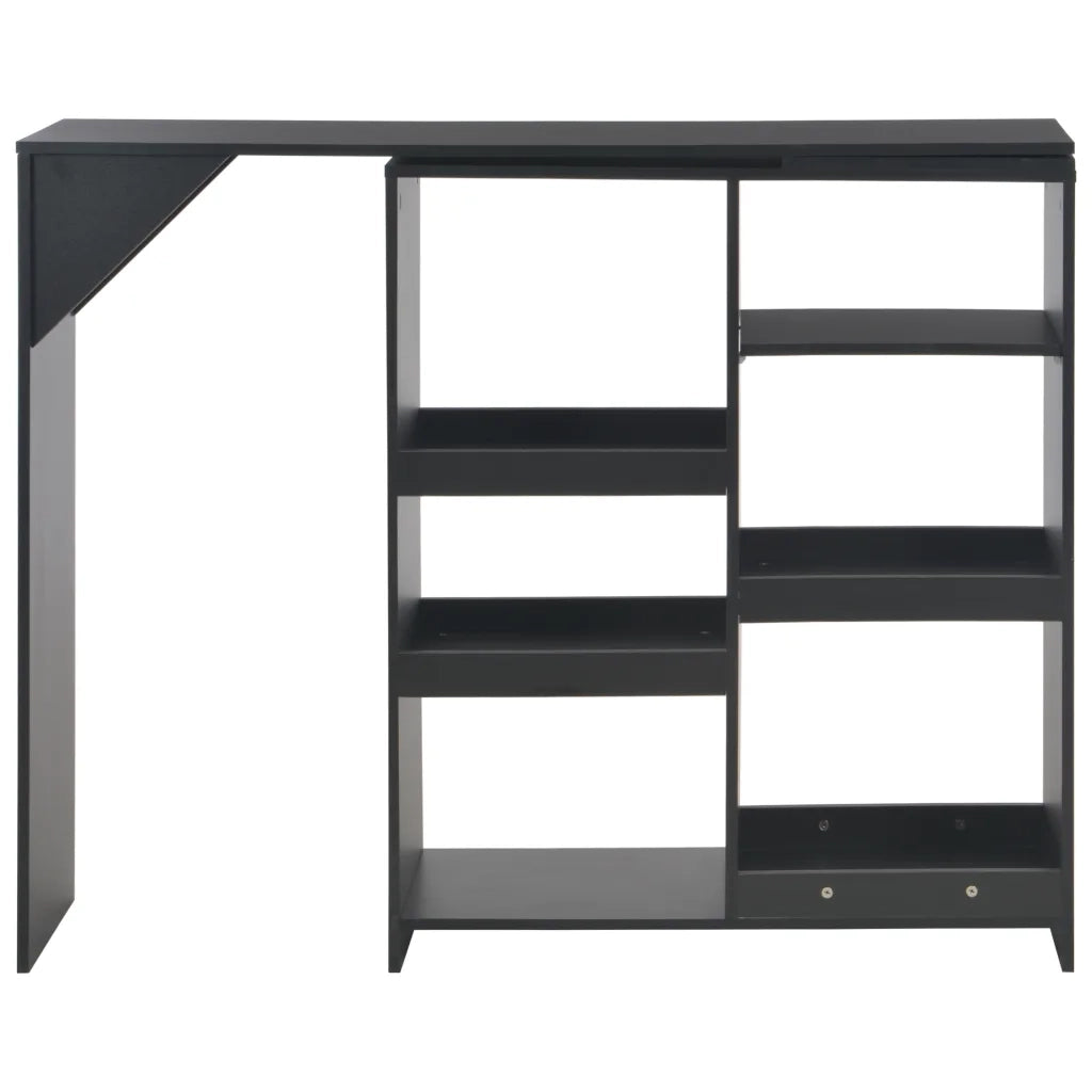 Tavolo da Bar con Scaffale Mobile Nero 138x39x110 cm 280223