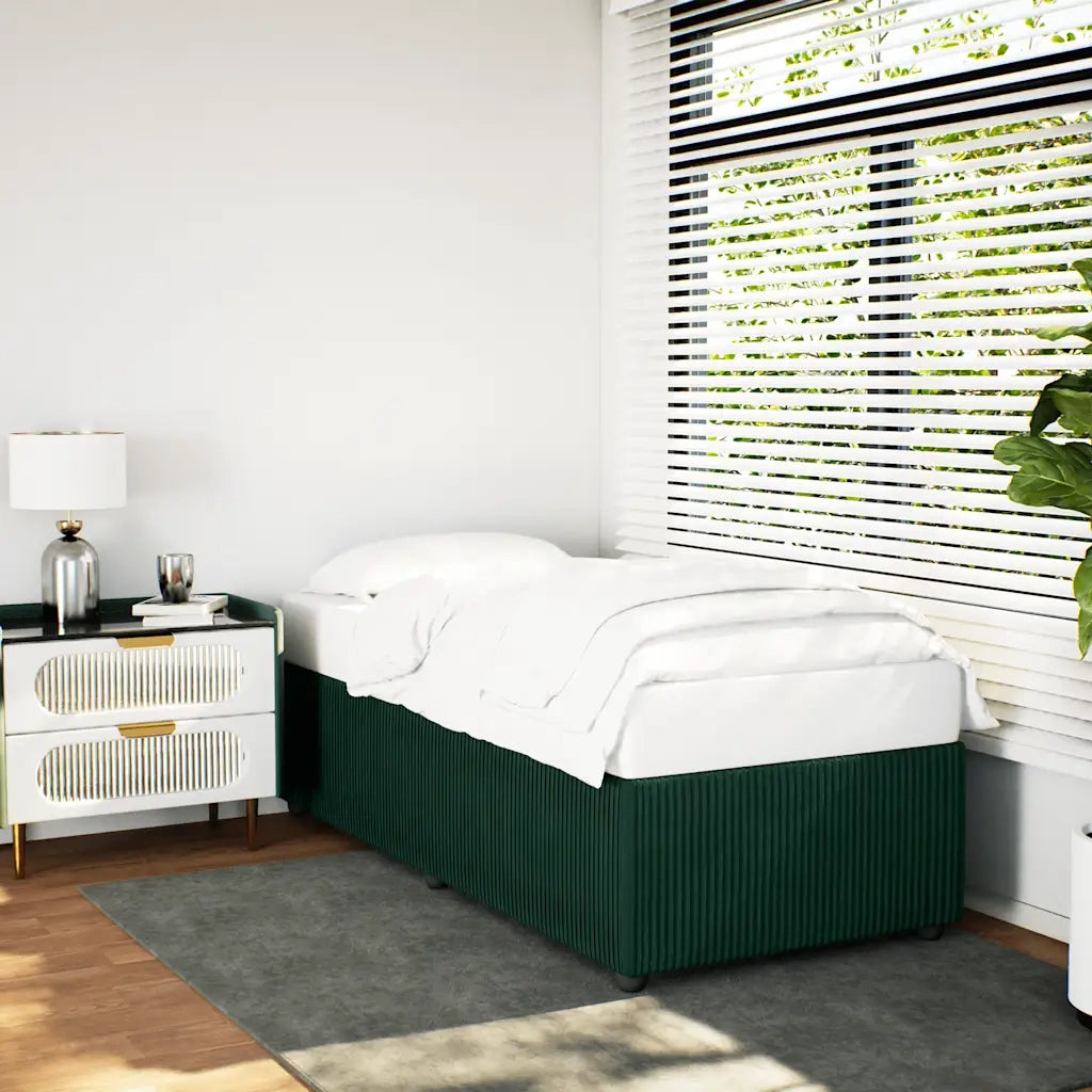Giroletto senza Materasso Verde Scuro 90x190 cm in Velluto