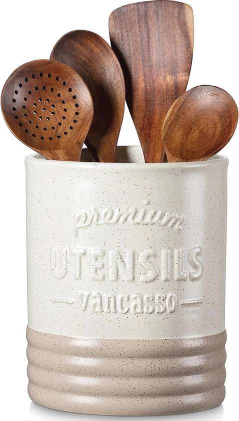 Houder per oggetti di uso quotidiano in ceramica per area da lavoro - Posizionamento perfetto per spiedi e accessori da cucina