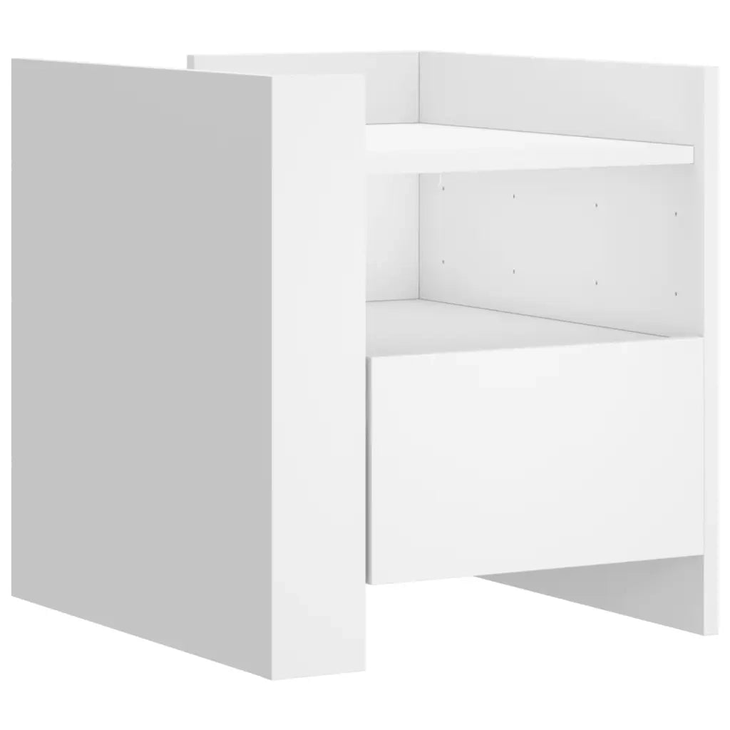 Comodino Bianco 45x50x50 cm in Truciolato 848276