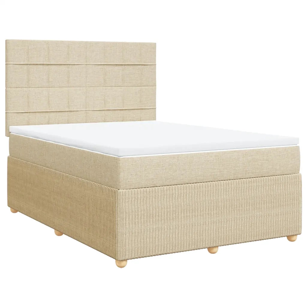 Giroletto a Molle con Materasso Crema 140x200 cm in Tessuto 3292084