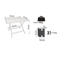 Tavolo Alabama 70x70x73 h cm in Alluminio Tortora