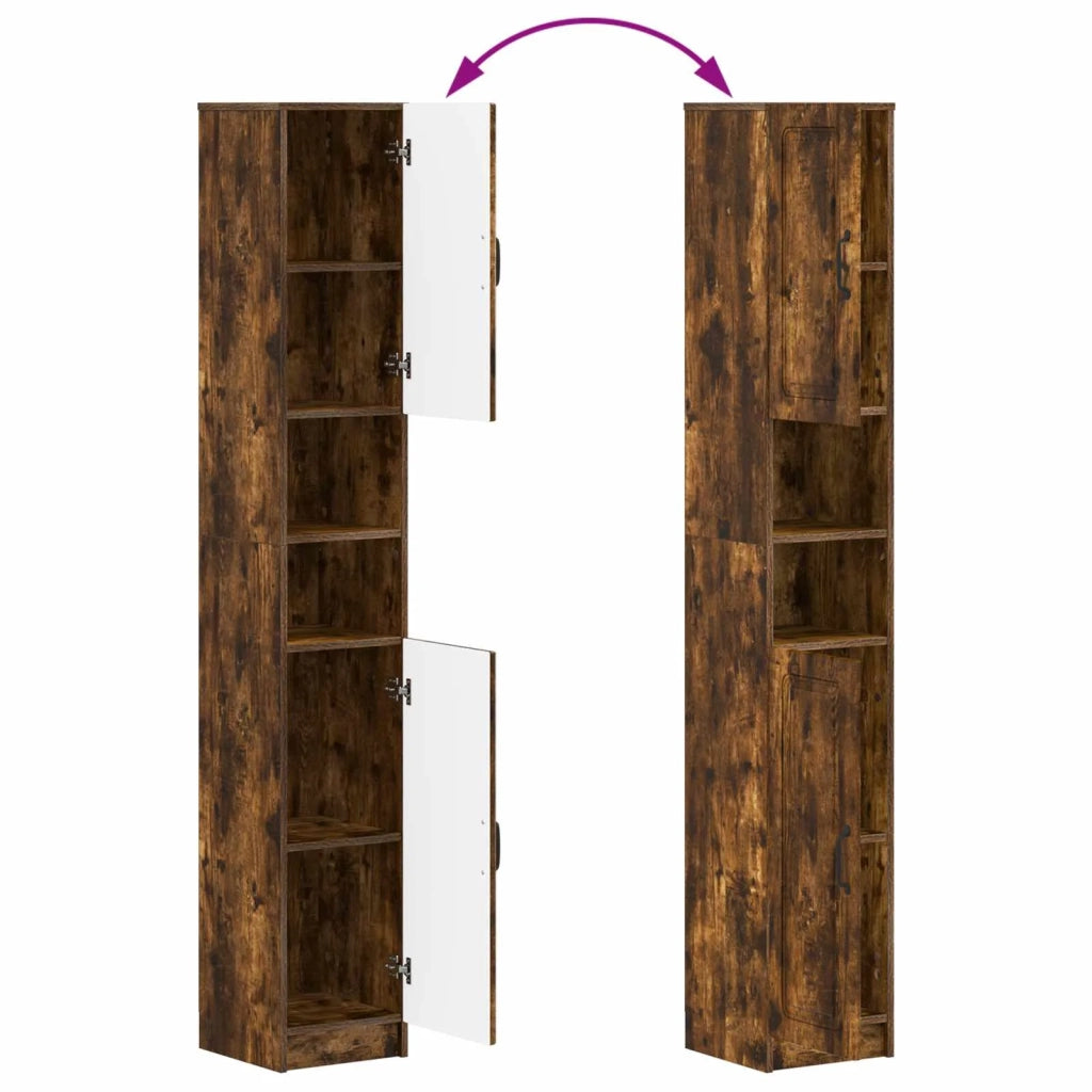 Armadio da Bagno con Ripiano Aperto UTRECHT Rovere Fumo 897700