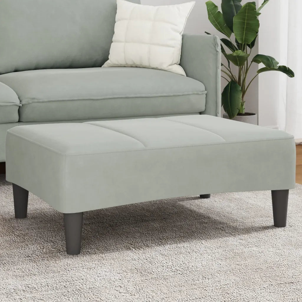 Poggiapiedi Grigio Chiaro 77x55x31 cm in Velluto 4007375