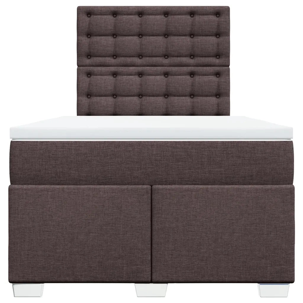 vidaXL Giroletto a Molle con Materasso Marrone Scuro 120x190cm Tessuto