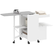 Mobile Stirare Pieghevole con Ripostiglio ¨C Zephmum ¨C Bianco