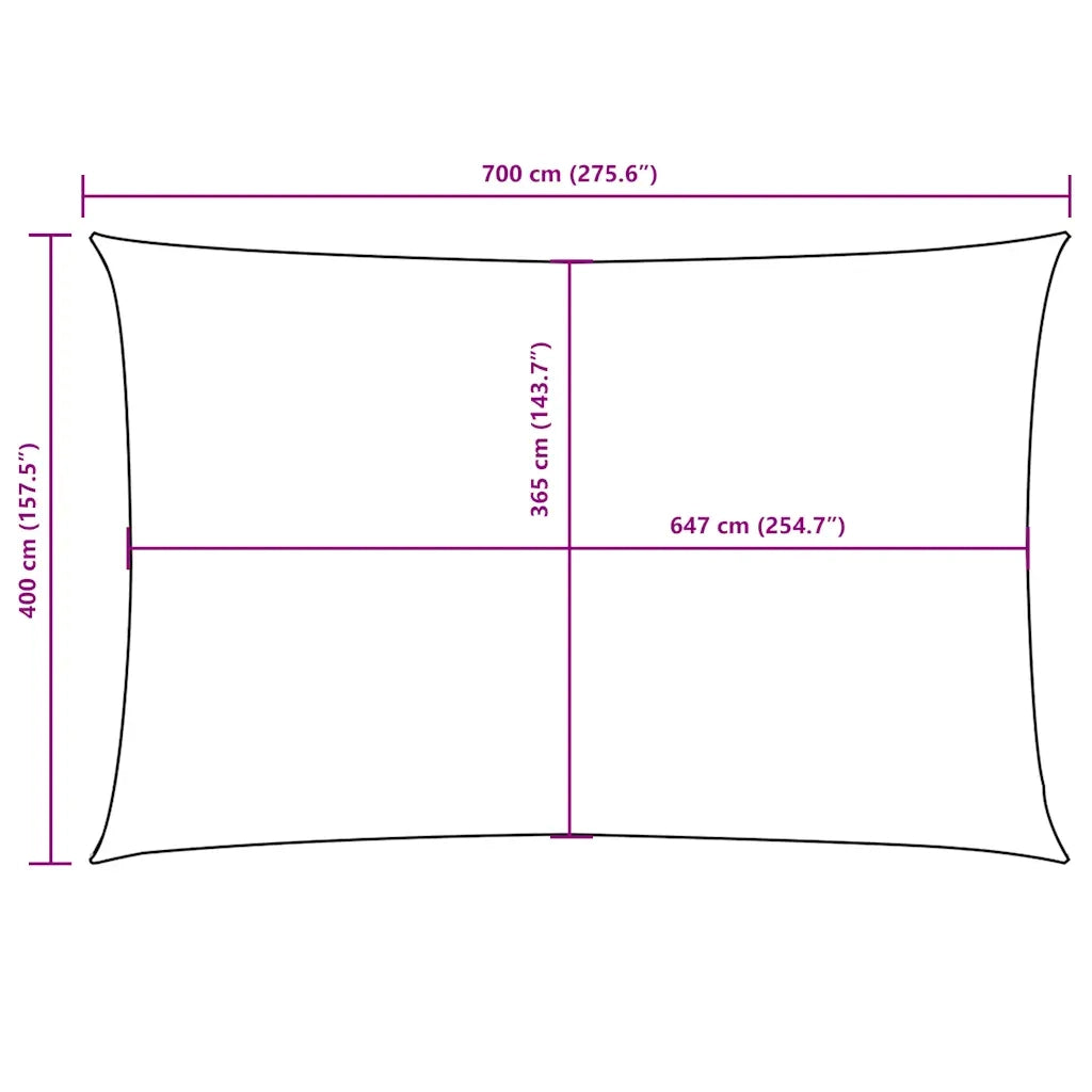 Parasole a Vela Oxford Rettangolare 4x7 m Blu 135548