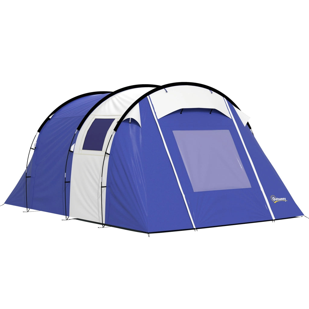 Tenda da Campeggio 4 Persone 2 Camere ¨C Minimal ¨C Blu Scuro 420x300x200cm