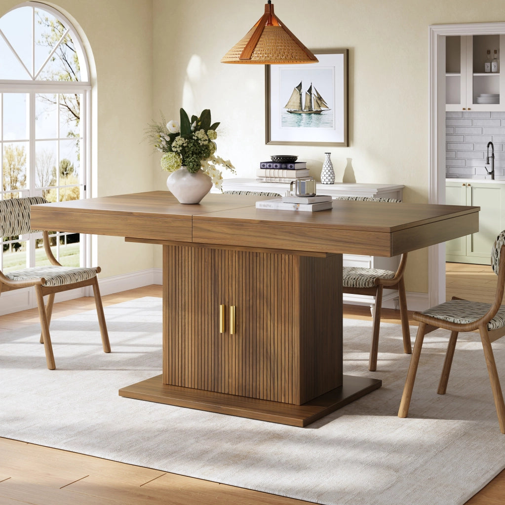Tavolo da pranzo estensibile 140-180 cm con vano contenitore