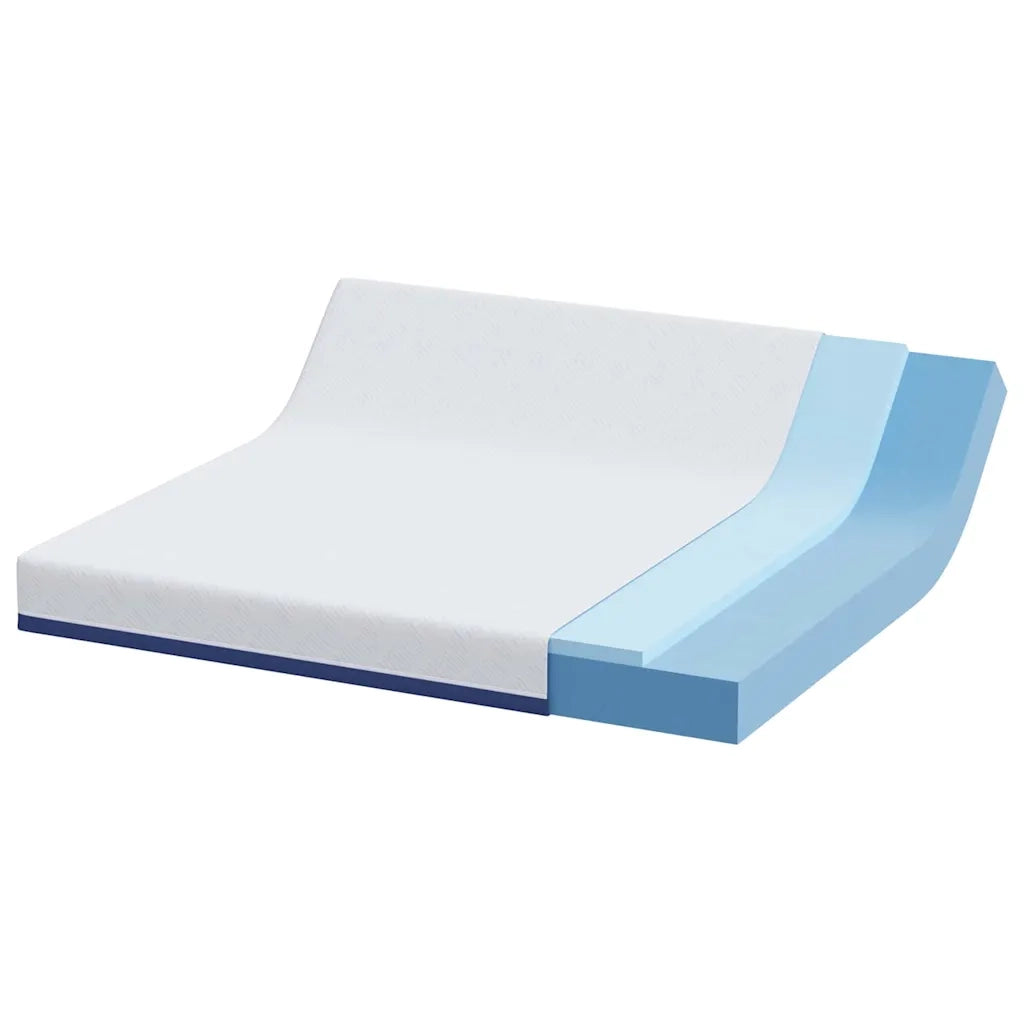 vidaXL Materasso Bianco e Blu 200 x 200 cm Schiuma