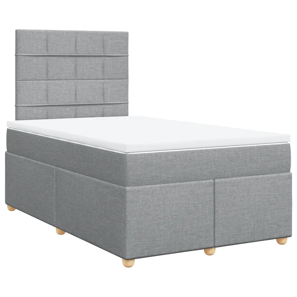 Giroletto a Molle con Materasso Grigio Chiaro 120x200cm Tessuto