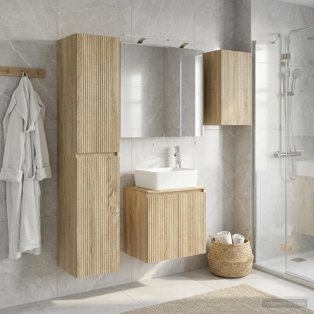 Set di Armadi da Bagno 5 pcs Rovere Sonoma 50 x 14,5 x 70 cm 3407313