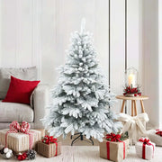 Albero di Natale Artificiale Snodato Foderato di Neve Bianco