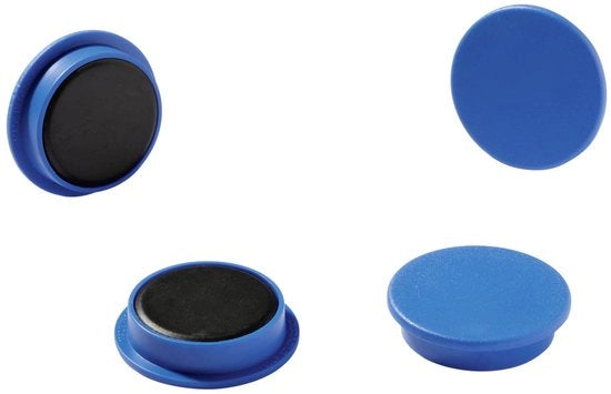 Magnetismo duraturo (15 mm, 75 pezzi) blu, 8 pezzi, per quadri, frigoriferi, ecc., 470106