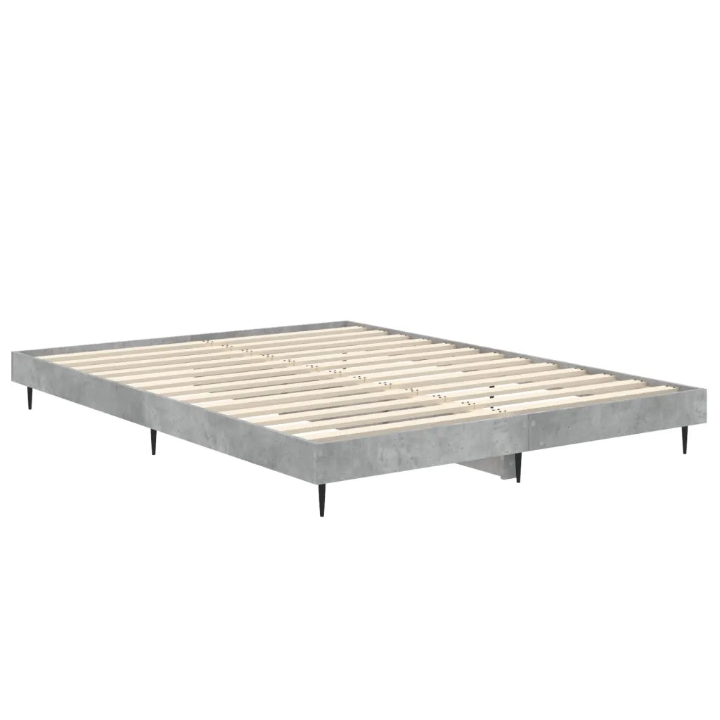 Letto matrimoniale | Letto per adulti | Giroletto Grigio Cemento 140x190 cm in Legno Multistrato