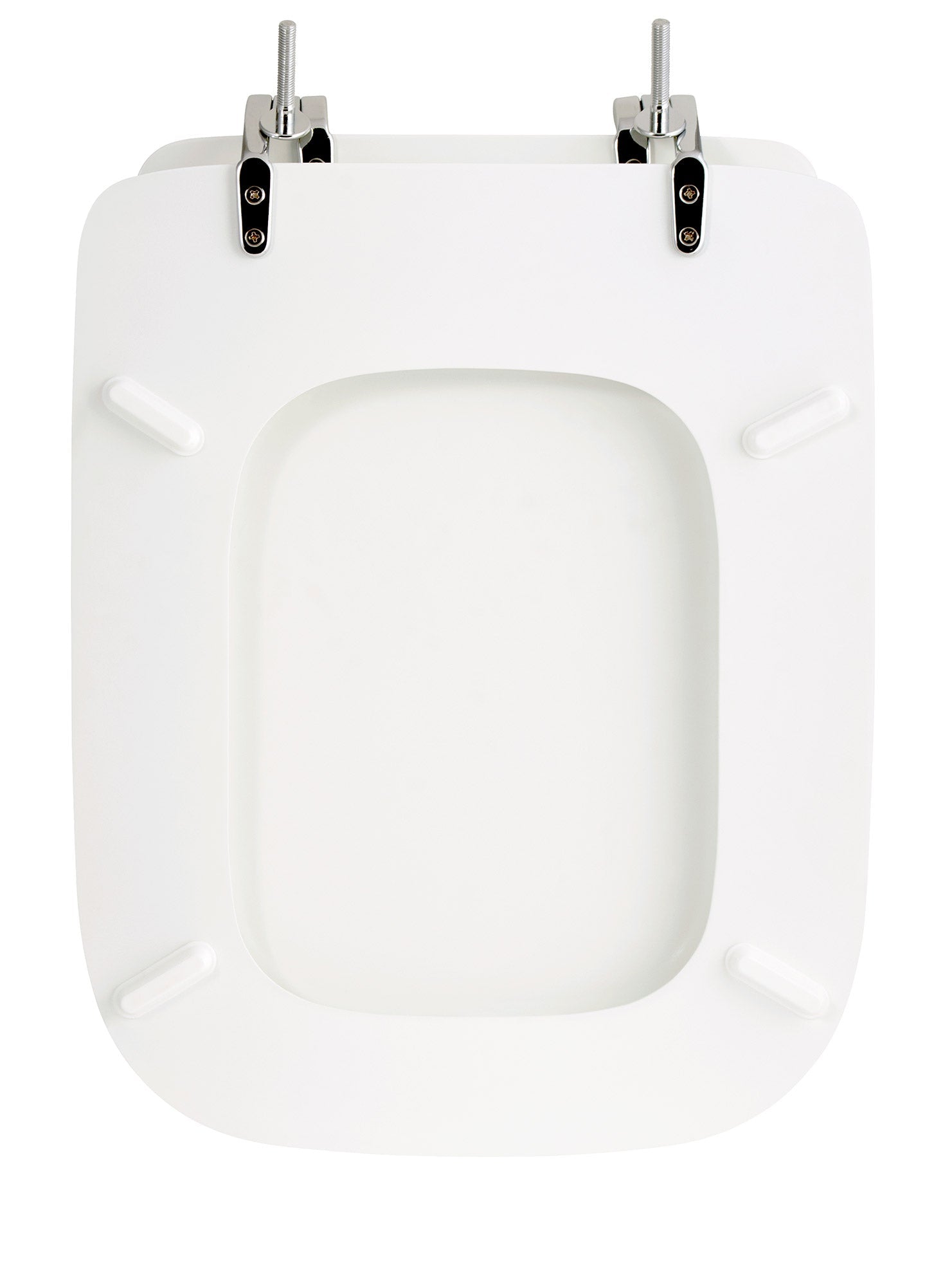 Copriwater Universale 34,2x42,6 cm in MDF Cerniere in Metallo Cromato Conca Bianco Lucido