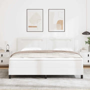 Letto a molle con materasso Bianco 180 x 200 cm Pelle sintetica 3339061