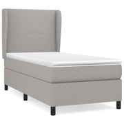 Letto singolo | Letto per adulti | Giroletto a Molle con Materasso Grigio Chiaro 80x200 cm Tessuto