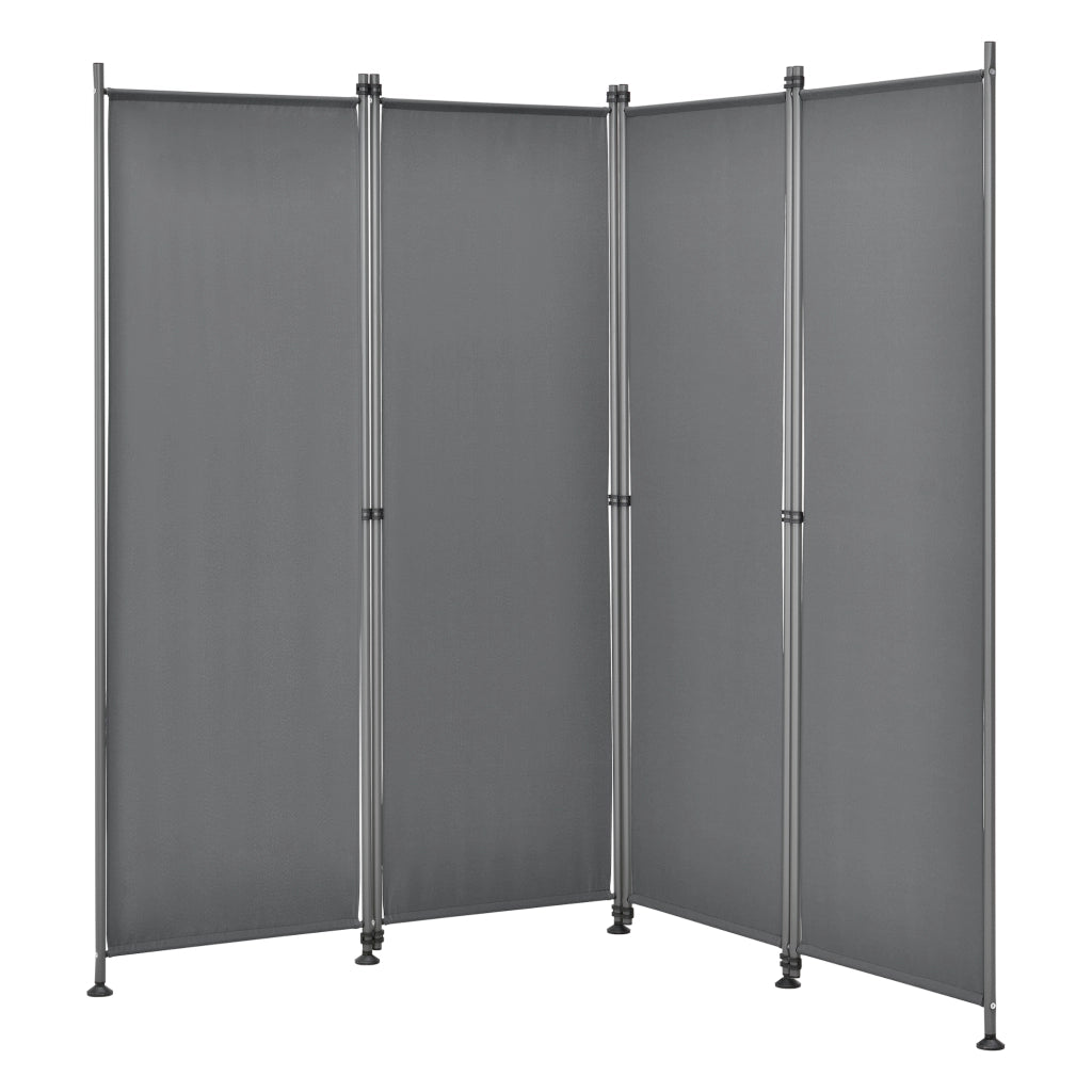 Paravento Modica a 4 Pannelli Parete Divisorio con Struttura Pieghevole (AxL) 170x215 cm - Grigio Medio pro.tec