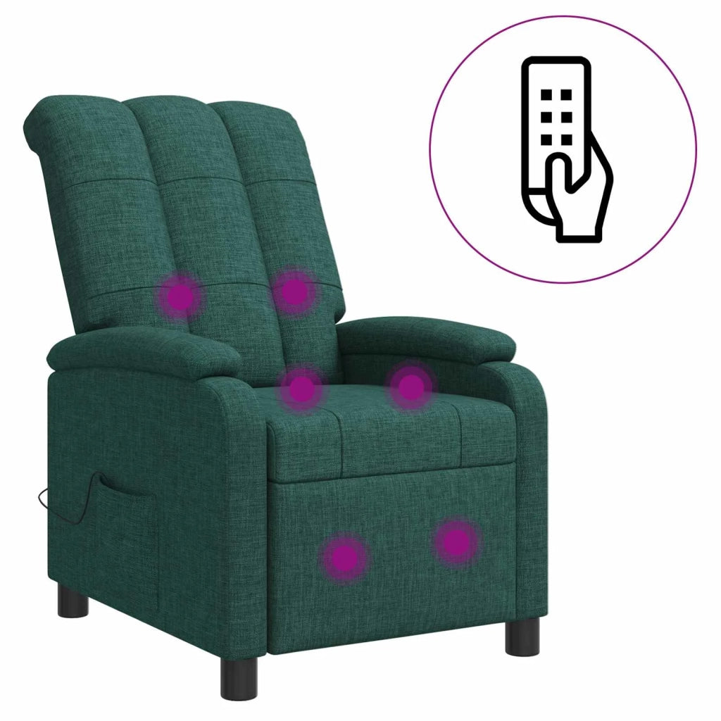 Divano Sedia-Poltrona Massaggiante Verde Scuro Tessuto 581181