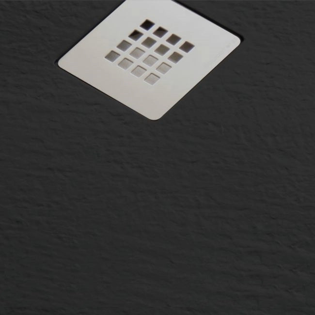 Piatto doccia marmoresina gelcoat pieno antracite grafite nero h.2,8cm Doliso Elostone 80x80  cm