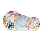 Servizio di Piatti da Tavola in Porcellana Tropical Rose Madison 18 Pezzi