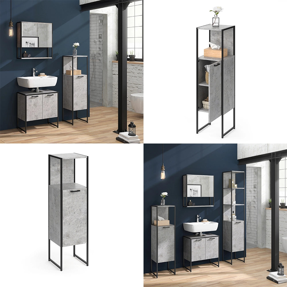Vicco Mobiletto bagno Calcestruzzo 33 x 120.4 cm