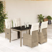 Set Bistrò da Giardino 5 pz con Cuscini in Polyrattan Marrone 3277211