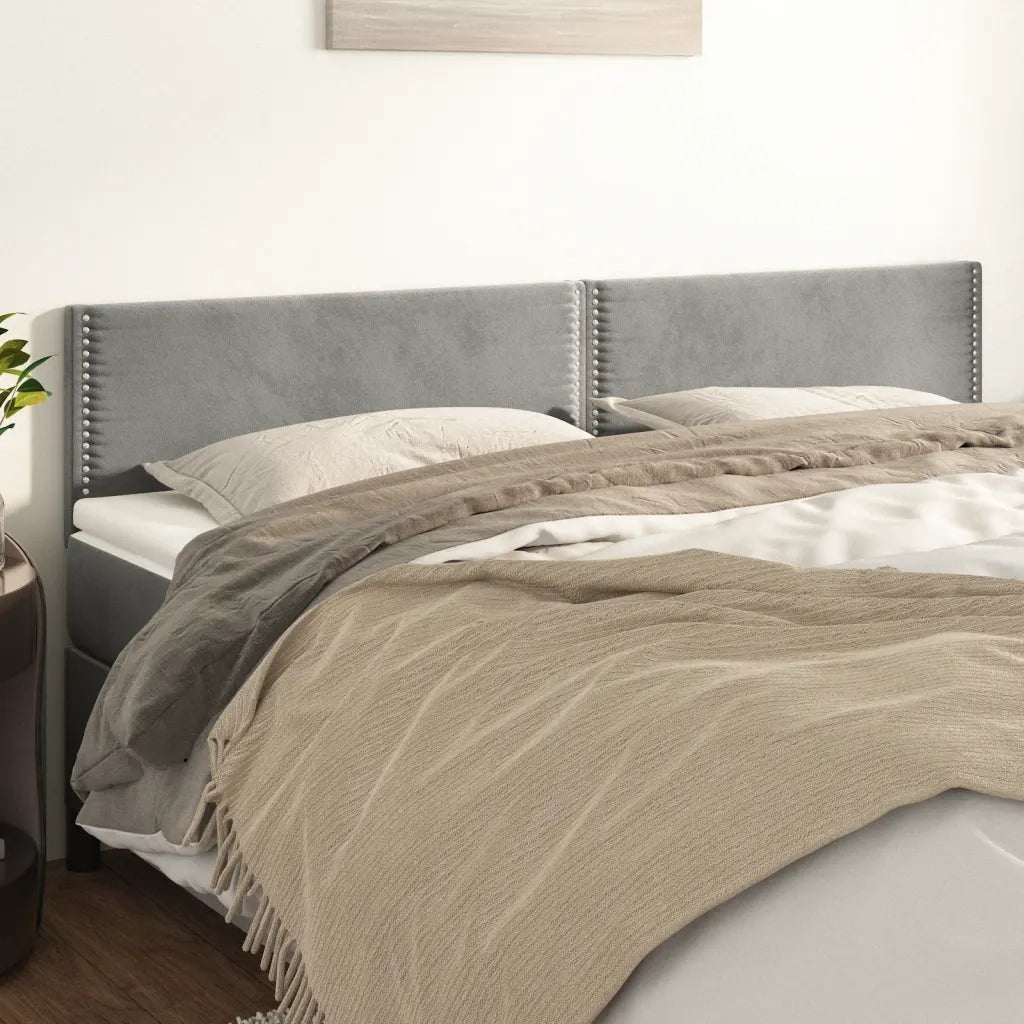 Testiera | Testata Grigio Chiaro 200x5x78/88 cm in Velluto