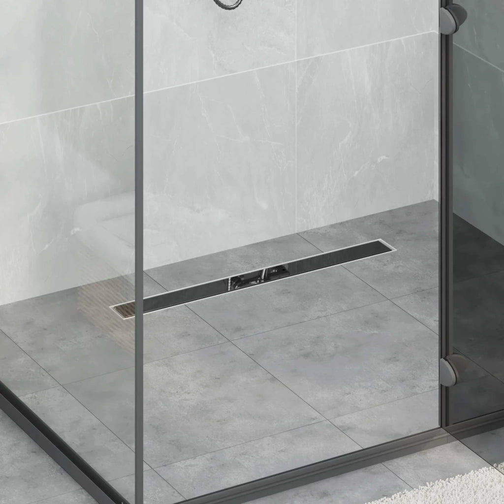 Scarico doccia con copertura in vetro e sifone a 360° 70 cm