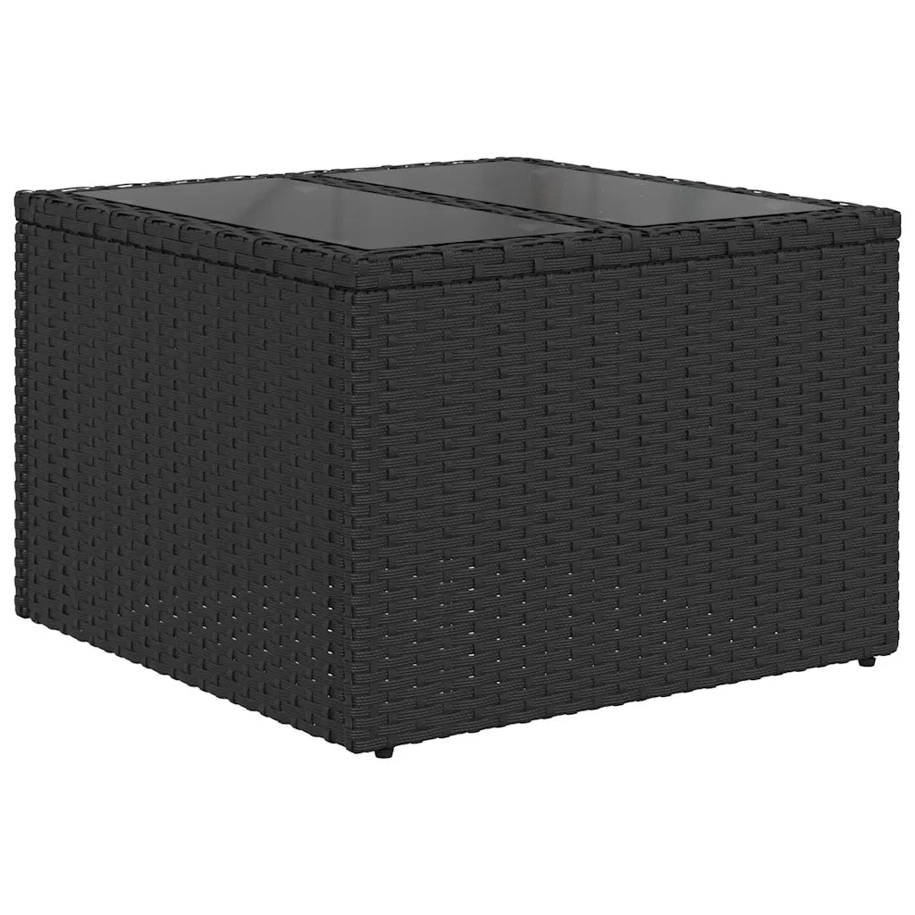 Set Divano da Giardino con cuscino 5 pcs Nero polyrattan
