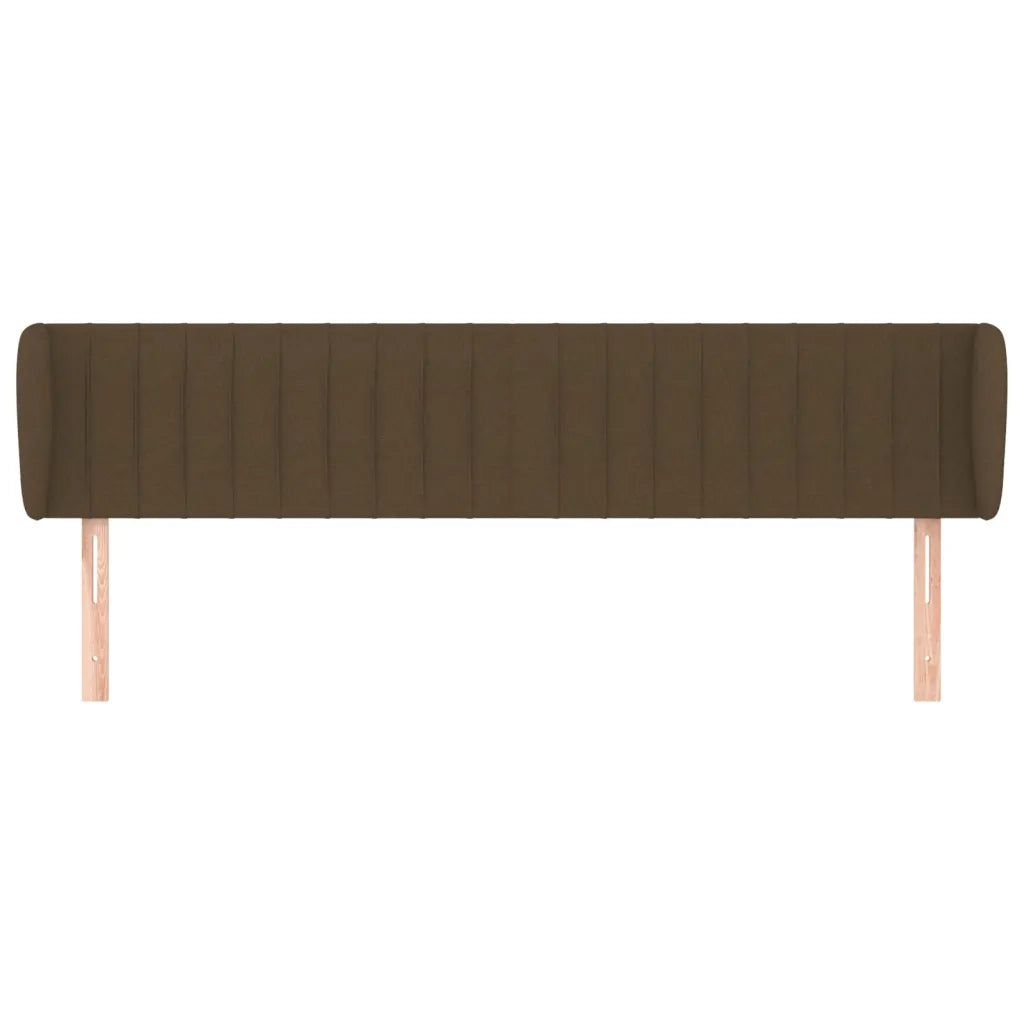 Testiera ad Orecchio-Testata con Orecchie Marrone Scuro 203x23x78/88 cm in Tessuto 741322