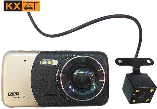 Doppia lente per registrazione HD da avanti e dietro con angolo di visuale ampio per registratore di auto 4 pollici