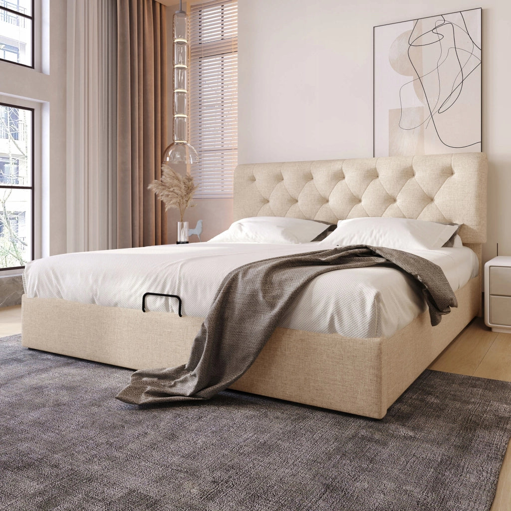 Letto matrimoniale - Xylo - 160x200 - Bianco - con contenitore e sistema idraulico