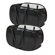 Set da asciugamani pieghevoli in coppia con maniglie resistenti alle scalfitture, spaziale, robusti, adatti per camere da letto, aree di lavanderia e viaggi in camper (nero)
